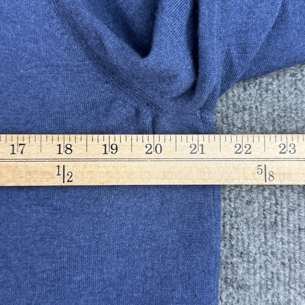 Patrick Assaraf Sweater Mens XL Blue 100% Extrafine Merino Wool Casual Crewneck - Picture 9 of 11